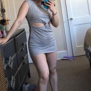 Fashion nova grey knotted dress